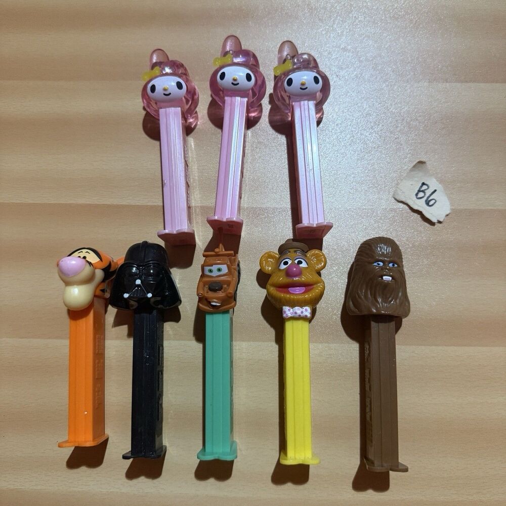 3/$15 Pez Dispenser Lot of 8 My Melody Tigger Dark Vader Mater Sanrio Disney